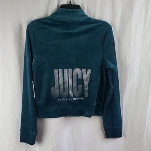 Juicy Couture Women's Small Velour Teal Track Jacket